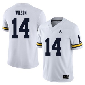 U of M #14 Mens Roman Wilson Jersey White NCAA College Football 816816-775