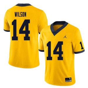 University of Michigan #14 Men's Roman Wilson Jersey Yellow 2023 Alumni Football 834425-209