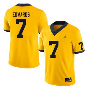 University of Michigan #7 Men's Donovan Edwards Jersey Yellow 2023 Alumni Football 257201-360