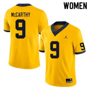 U of M #9 Women's J.J. McCarthy Jersey Yellow Football 596309-142