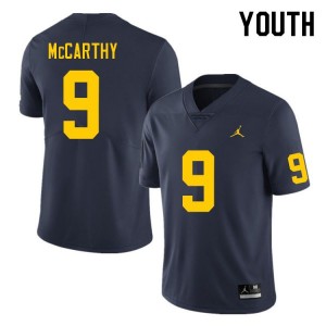 University of Michigan #9 For Youth J.J. McCarthy Jersey Navy College Alumni Football 277630-288