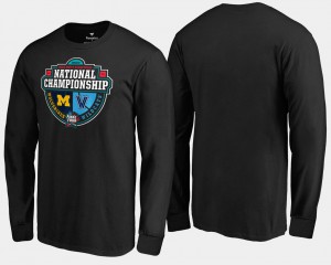 Michigan Mens T-Shirt Black University 2018 Basketball National Championship vs. Villanova Wildcats Crossover Matchup Long Sleeve 744521-151