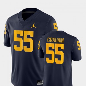 Michigan Wolverines #55 Men's Brandon Graham Jersey Navy University Game College Football 339813-664