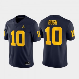 Michigan Wolverines #10 For Men Devin Bush Jersey Navy Player Game Football 702145-854