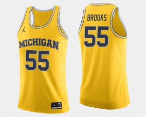 Michigan #55 Men Eli Brooks Jersey Maize College Basketball High School 981926-550