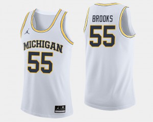 Michigan #55 For Men's Eli Brooks Jersey White College Basketball High School 172073-729