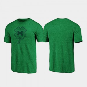Michigan Mens T-Shirt Green College Celtic Charm Tri-Blend St. Patrick's Day 995449-448