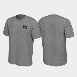 University of Michigan Men's T-Shirt Heathered Gray Alumni Left Chest Logo Legend 262461-653