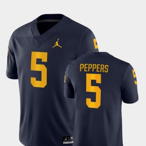 University of Michigan #5 Mens Jabrill Peppers Jersey Navy University College Football Game 624950-122