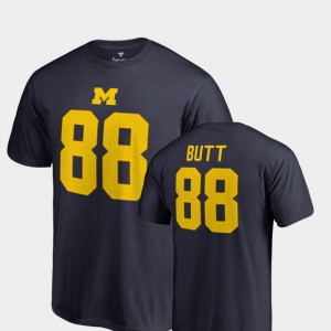 University of Michigan #8 For Men Jake Butt T-Shirt Navy NCAA Name & Number College Legends 462472-317