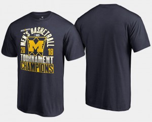 Wolverines Men's T-Shirt Navy Player Basketball Conference Tournament 2018 Big Ten Champions 686342-730