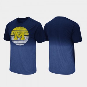 Michigan For Men T-Shirt Navy Fancy Walking Dip Dye Stitched 611819-585