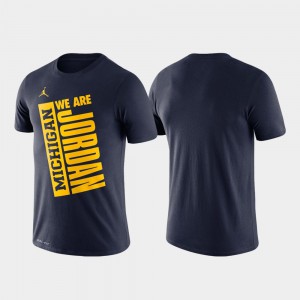 University of Michigan Men's T-Shirt Navy Stitch Basketball Performance Just Do It 372340-916
