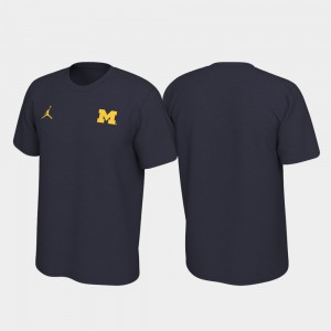 University of Michigan For Men's T-Shirt Navy Stitched Legend Left Chest Logo 548103-430