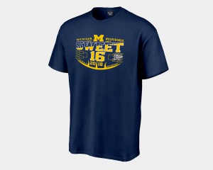 U of M For Men's T-Shirt Navy High School Sweet 16 Bound 2018 March Madness Basketball Tournament 428216-820