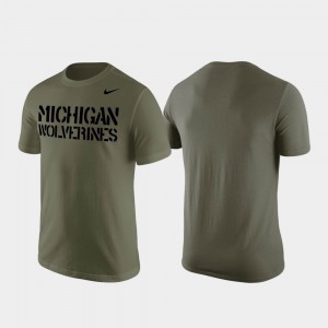 Michigan Wolverines Men T-Shirt Olive Alumni Stencil Wordmark 679147-917