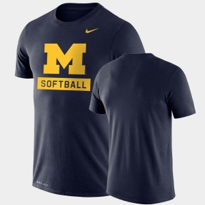 U of M Men's T-Shirt Navy Stitched Performance Softball Drop Legend 962666-789
