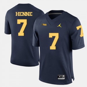 University of Michigan #7 For Men's Chad Henne Jersey Navy Blue College College Football 923556-167