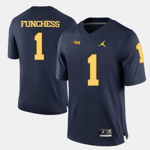 U of M #1 For Men's Devin Funchess Jersey Navy Blue College Football High School 756525-263