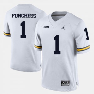 Wolverines #1 Mens Devin Funchess Jersey White High School College Football 114443-220