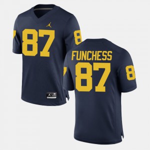 Wolverines #87 For Men's Dominique Funchess Jersey Navy Alumni Football Game High School 270702-890