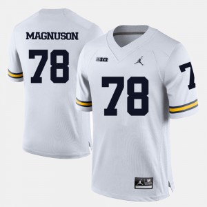 Michigan #78 Men's Erik Magnuson Jersey White University College Football 378537-972