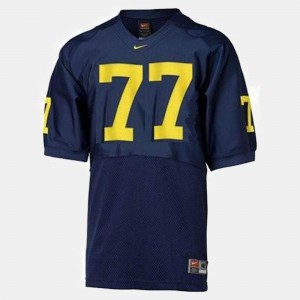 Michigan Wolverines #77 For Kids Jake Long Jersey Blue NCAA College Football 944979-858