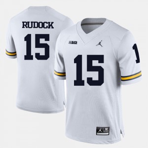 Wolverines #15 Men Jake Rudock Jersey White Embroidery College Football 407364-445