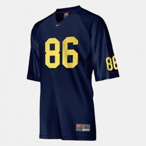 Michigan #86 Men's Mario Manningham Jersey Blue Embroidery College Football 528629-447
