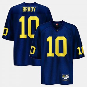 Michigan #10 For Men's Tom Brady Jersey Blue College Football Official 514661-343
