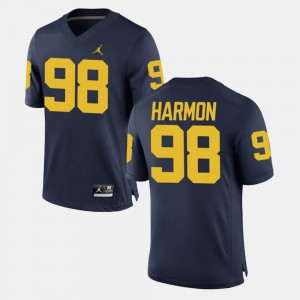 Michigan #98 Men Tom Harmon Jersey Navy NCAA Alumni Football Game 248054-726