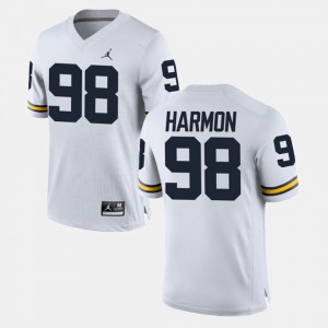 Wolverines #98 For Men Tom Harmon Jersey White Alumni Football Game NCAA 397181-375