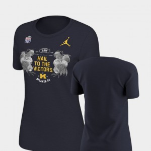 Wolverines Women T-Shirt Navy NCAA 2018 Peach Bowl Bound Verbiage 883977-593